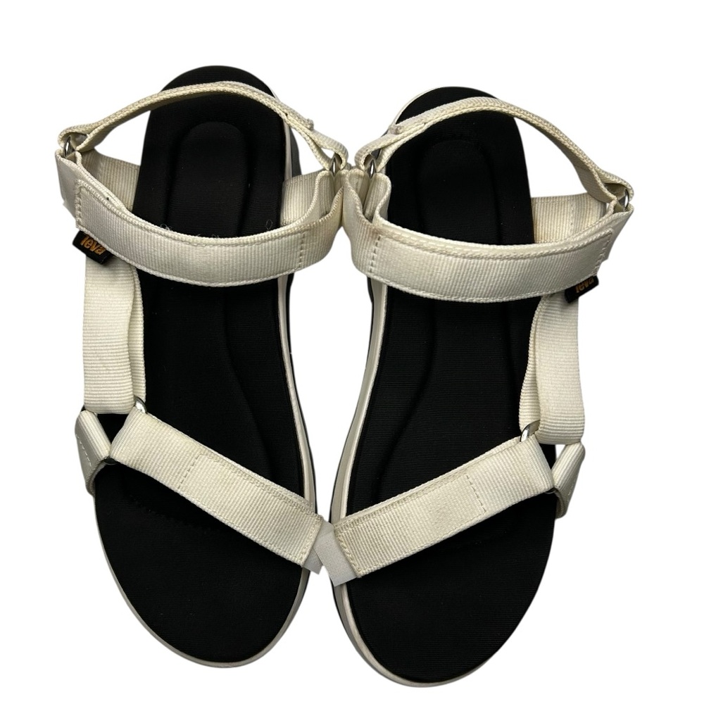 Teva Jadito Universal Platform Sandals White Black Chunky Sport Sz 9 - Picture 8 of 16